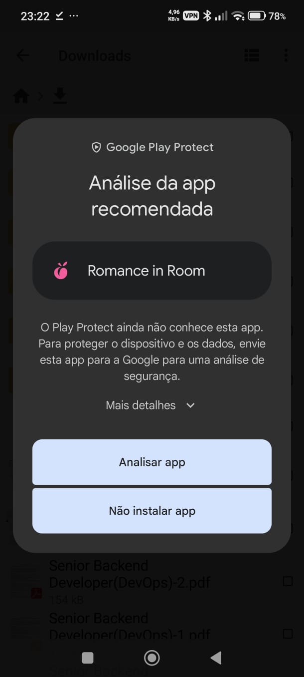 Google Play Protect — análise da app recomendada